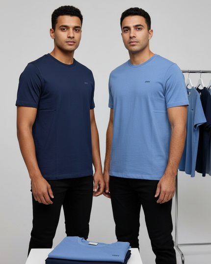 Essential 2 Pack Tee - Navy & Moonlight