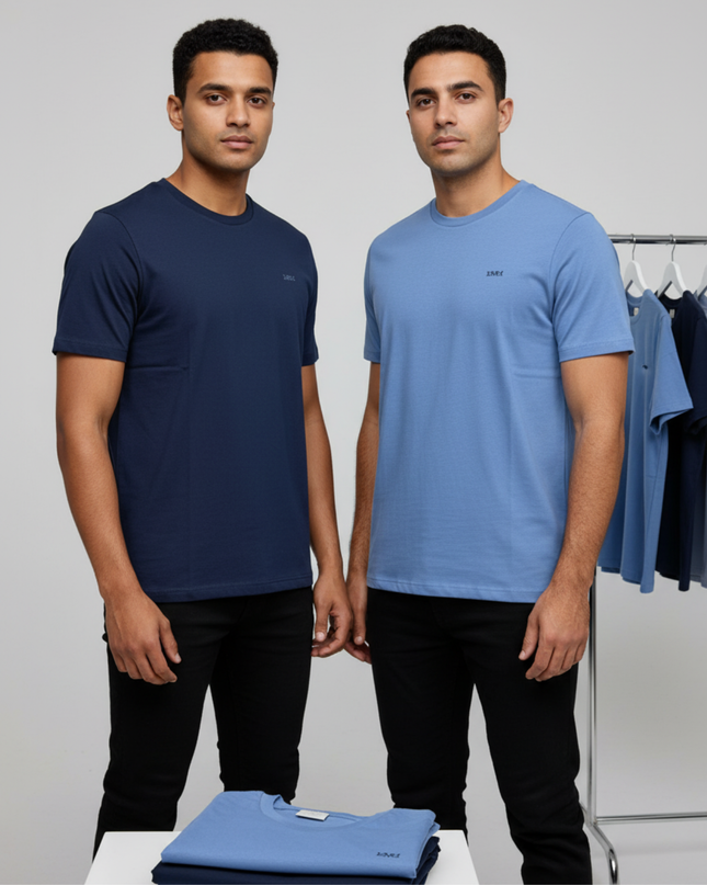 Essential 2 Pack Tee - Navy & Moonlight