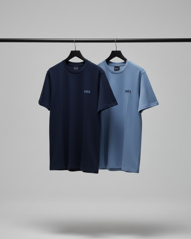 Essential 2 Pack Tee - Navy & Moonlight