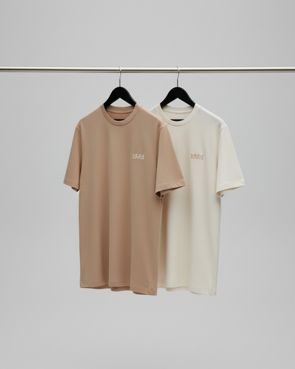 Essential 2 Pack Tee - Biscuit & Cream