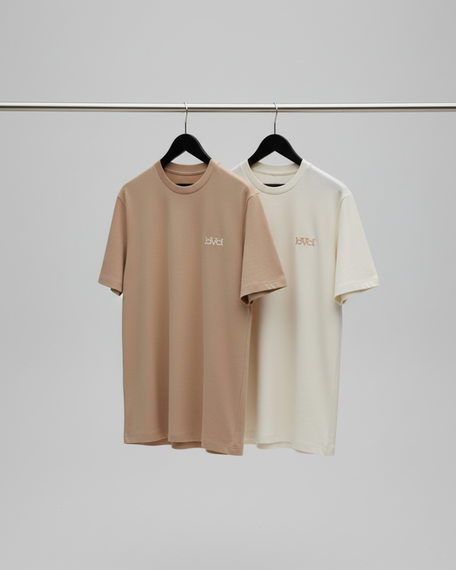 Essential 2 Pack Tee - Biscuit & Cream