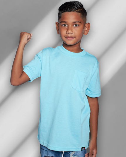 Classic Kids Pocket T Short Sleeve - Aqua