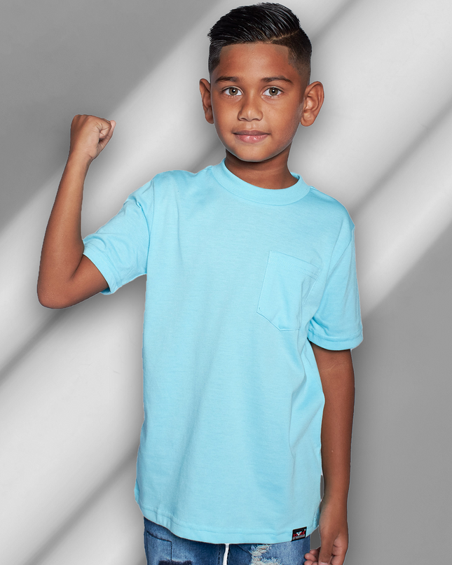 Classic Kids Pocket T Short Sleeve - Aqua