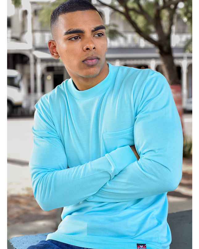 Classic Pocket T Long Sleeve - Aqua