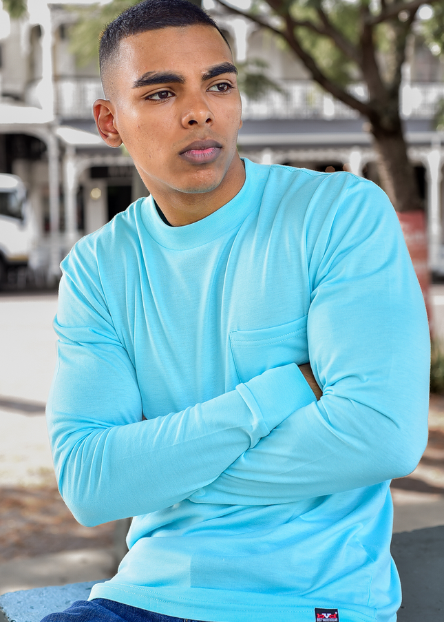 Classic Pocket T Long Sleeve - Aqua