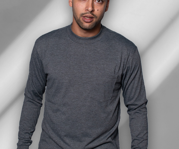 Classic Pocket T Long Sleeve - Charcoal Melange – bVd Best Value