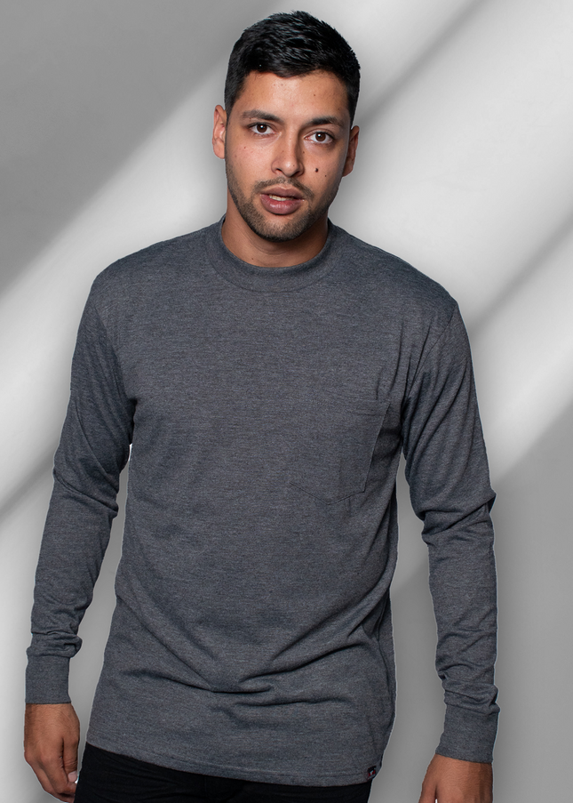 Classic Pocket T Long Sleeve - Charcoal Melange