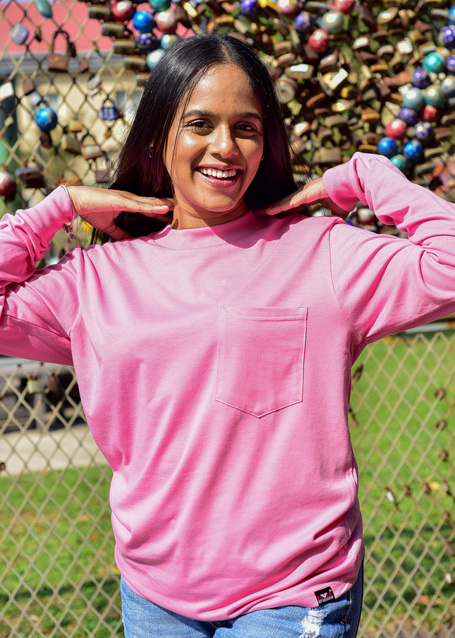Classic Pocket T Long Sleeve - Flamingo