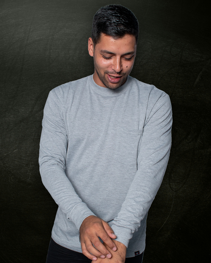 Classic Pocket T Long Sleeve - Grey Melange