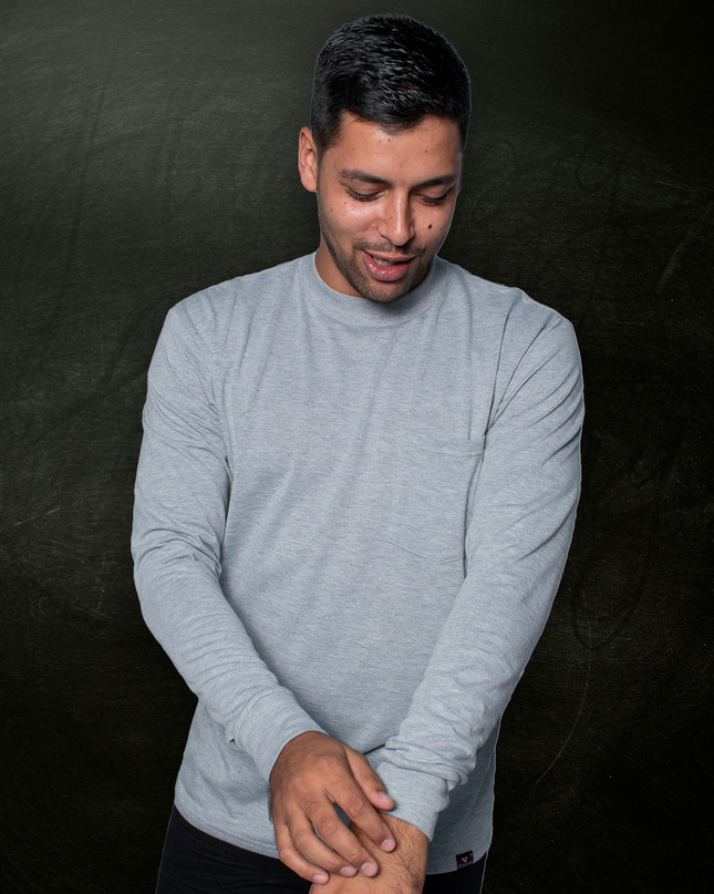 Classic Pocket T Long Sleeve - Grey Melange