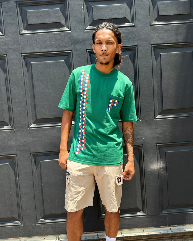 Designer Print Pocket T Short Sleeve - Forest