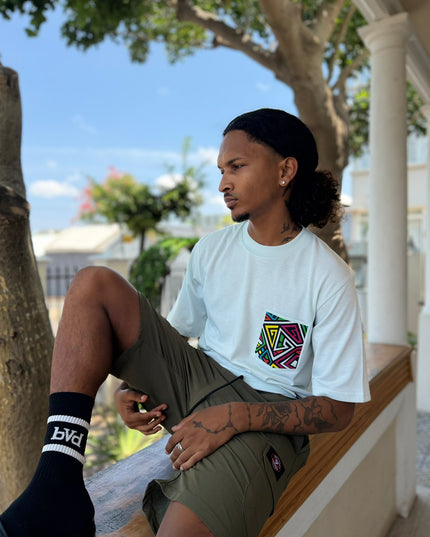 Designer Print Pocket T Short Sleeve - Ice