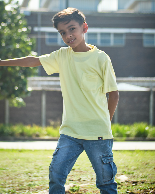 Classic Kids Pocket T Short Sleeve - Lemon