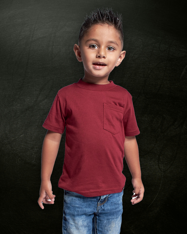 Classic Kids Pocket T Short Sleeve - Maroon