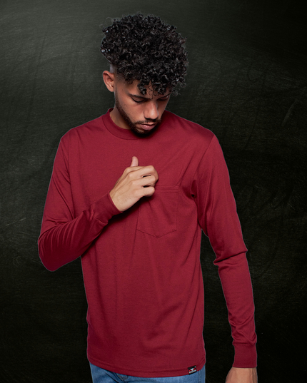 Classic Pocket T Long Sleeve - Maroon