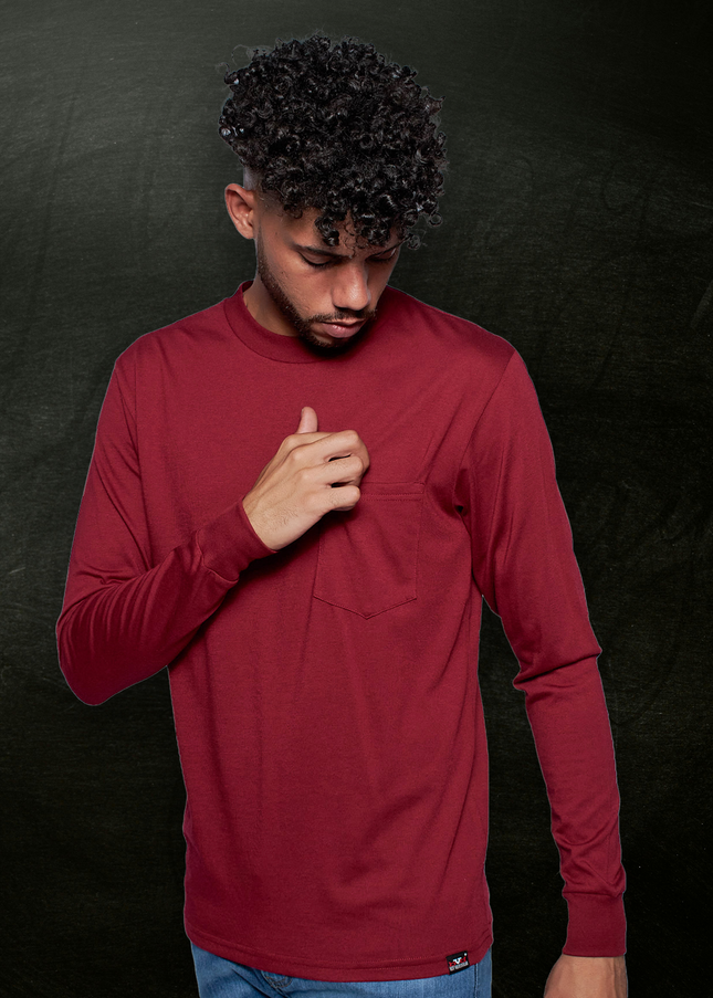 Classic Pocket T Long Sleeve - Maroon
