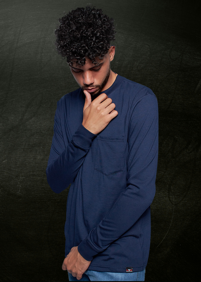 Classic Pocket T Long Sleeve - Navy