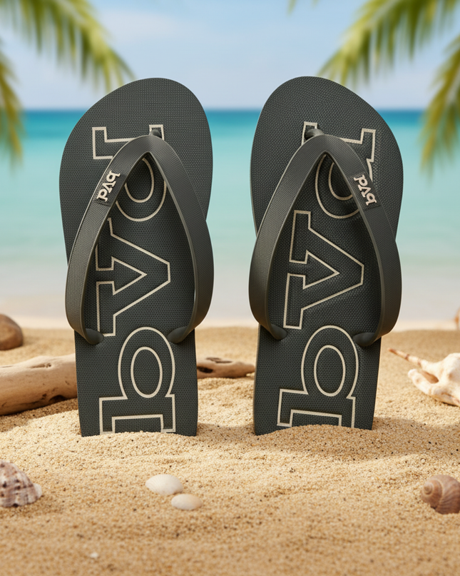 Embossed Flip Flop - Olive