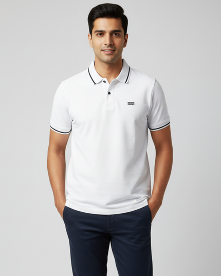 Pique Golfer Short Sleeve - White