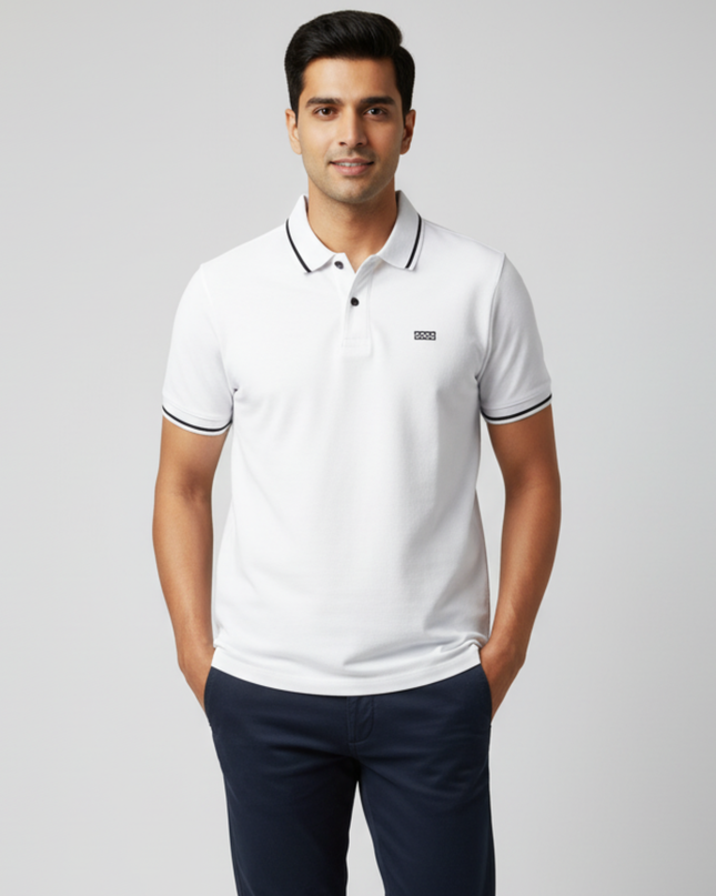 Pique Golfer Short Sleeve - White