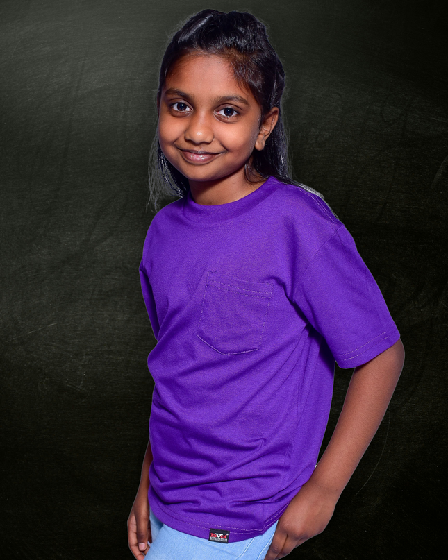 Classic Kids Pocket T Short Sleeve - Purple