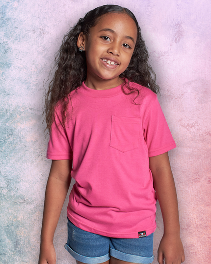 Classic Kids Pocket T Short Sleeve - Raspberry