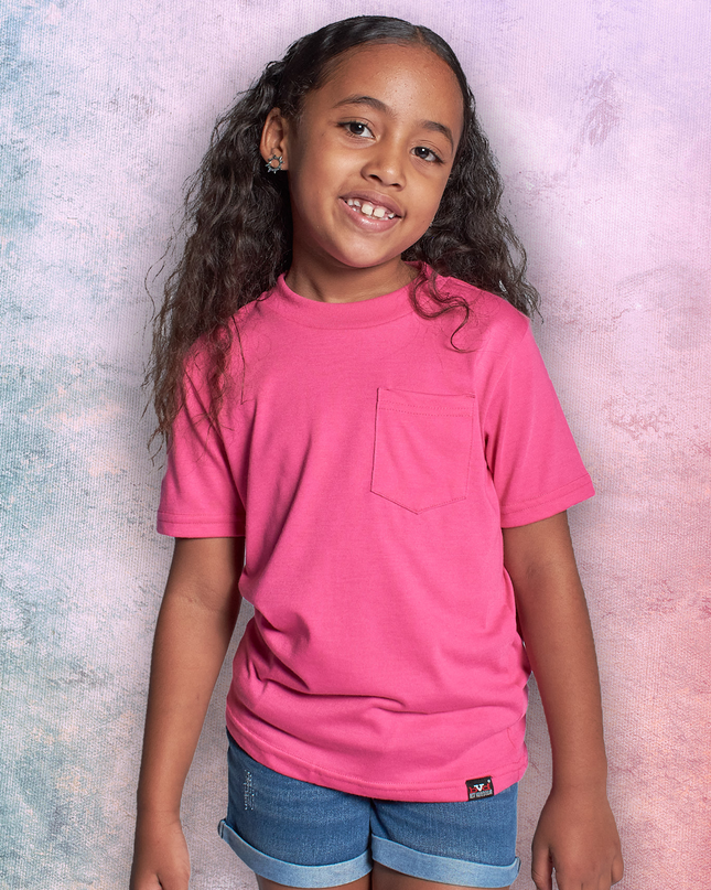 Classic Kids Pocket T Short Sleeve - Raspberry