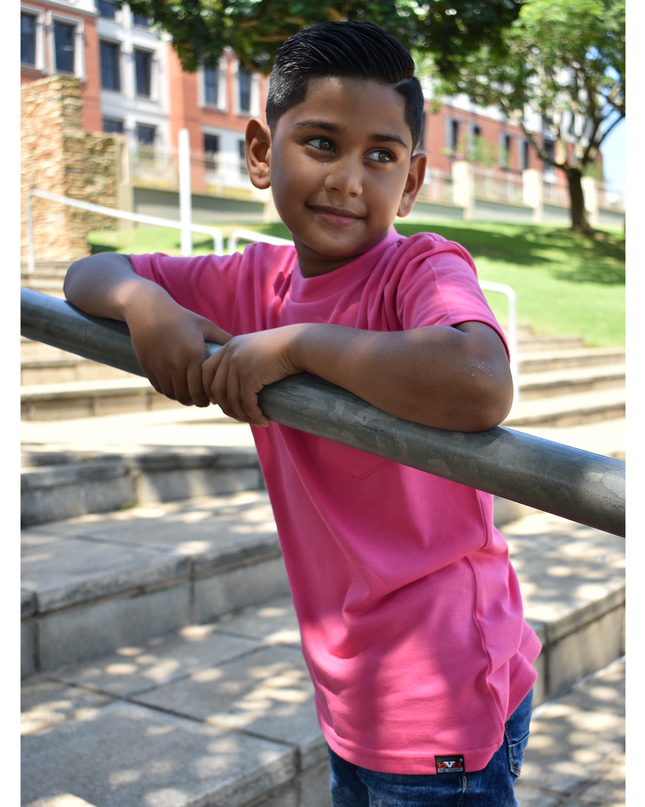 Classic Kids Pocket T Short Sleeve - Raspberry