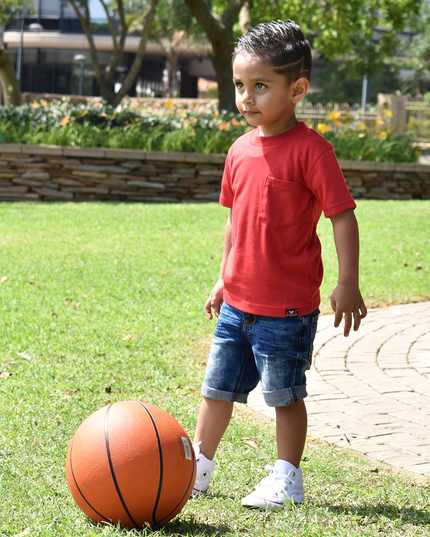 Classic Kids Pocket T Short Sleeve - Sport Red