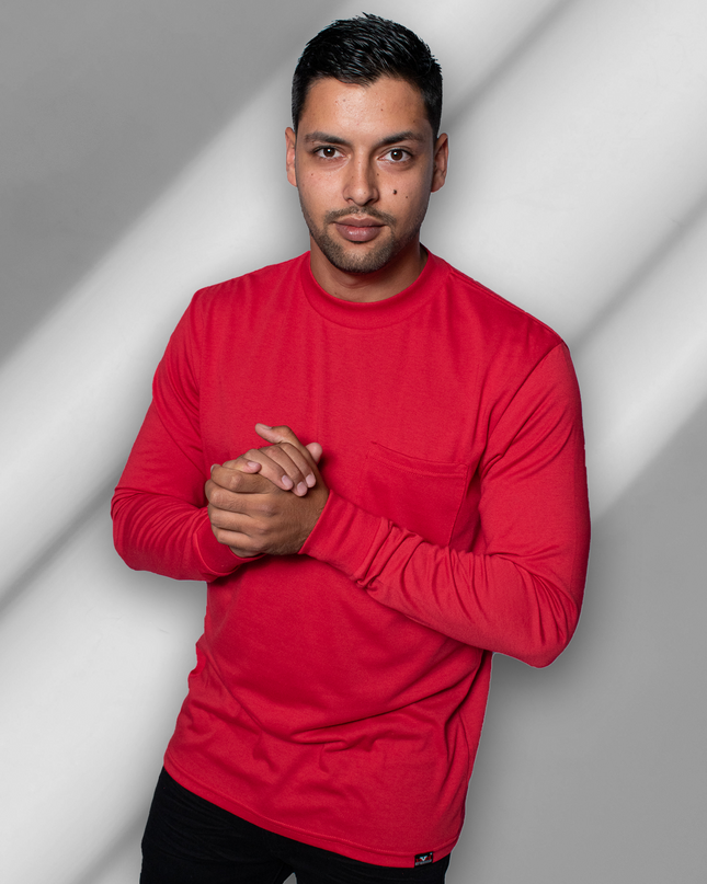 Classic Pocket T Long Sleeve - Sport Red