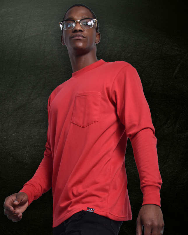 Classic Pocket T Long Sleeve - Sport Red