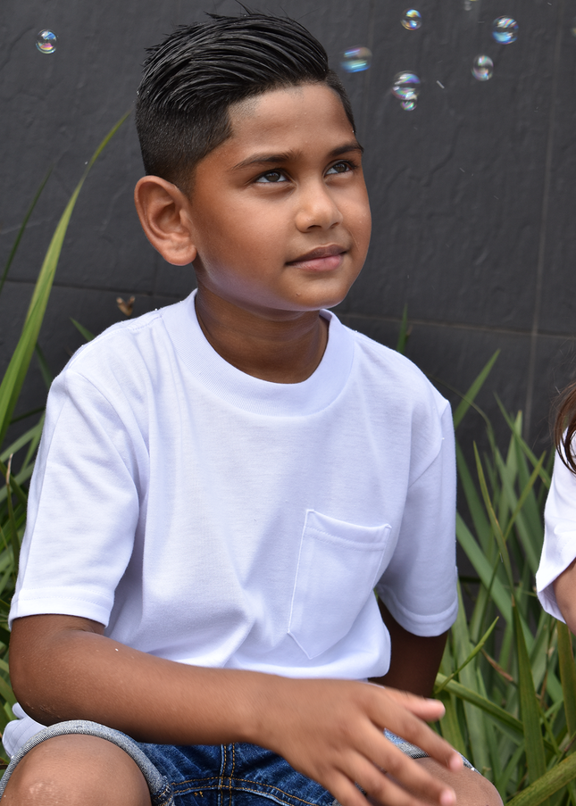 Classic Kids Pocket T Short Sleeve - White