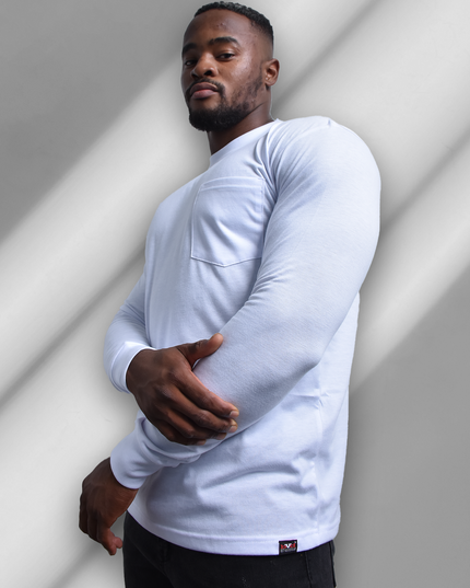 Classic Pocket T Long Sleeve - White