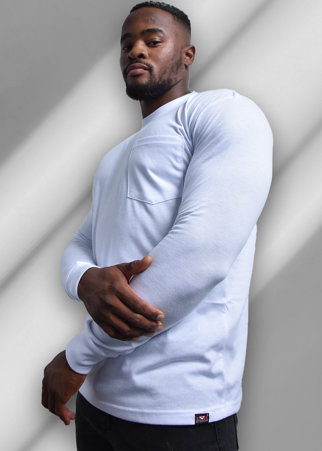 Classic Pocket T Long Sleeve - White