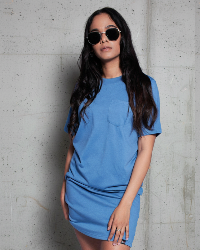 Classic Pocket T Dress - Airforce