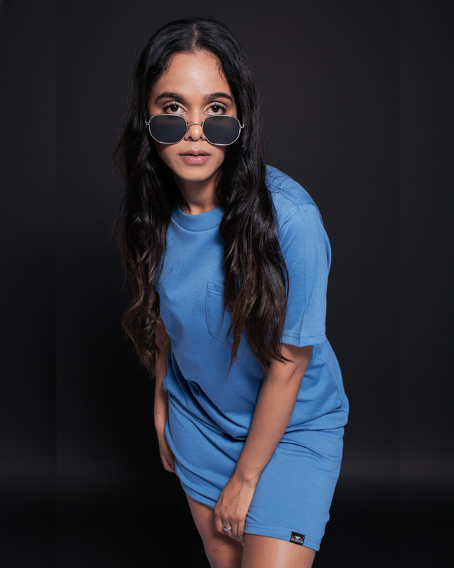 Classic Pocket T Dress - Airforce