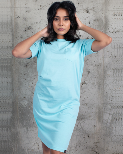 Classic Pocket T Dress - Aqua