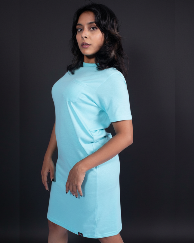 Classic Pocket T Dress - Aqua