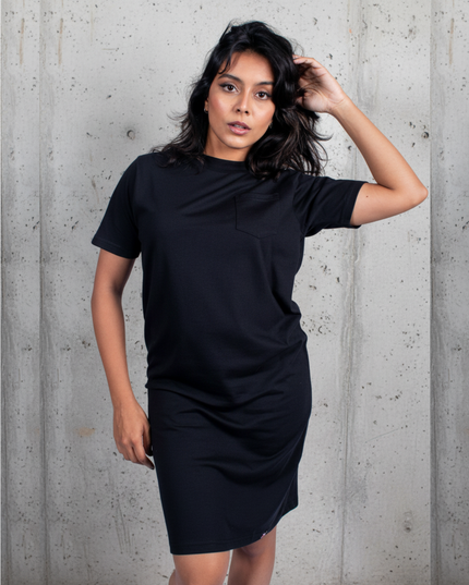 Classic Pocket T Dress - Black