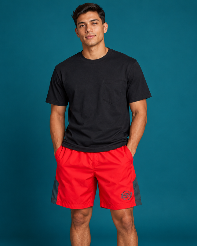 Comfort Active Shorts - Red/Grey