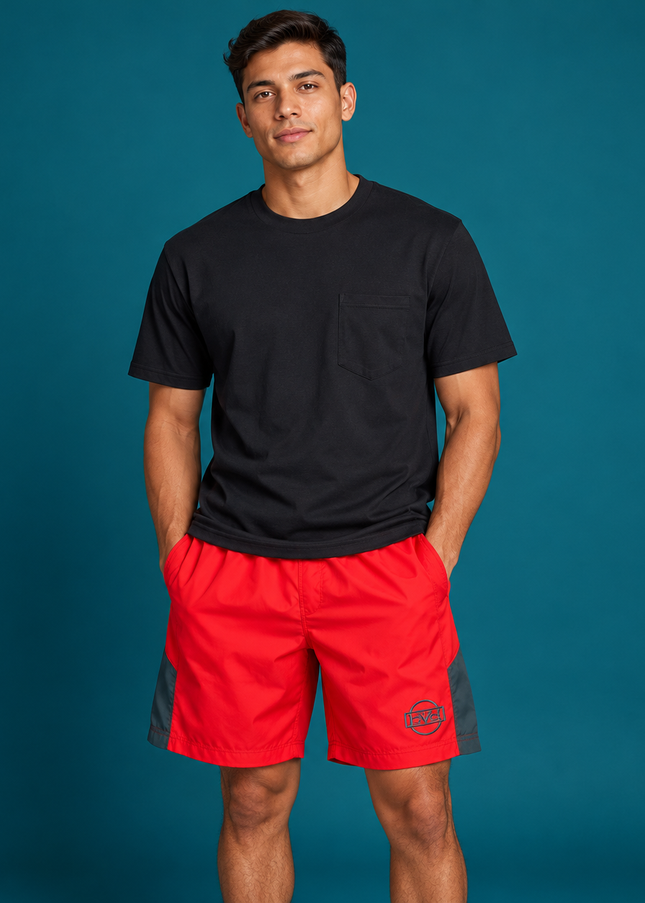 Comfort Active Shorts - Red/Grey