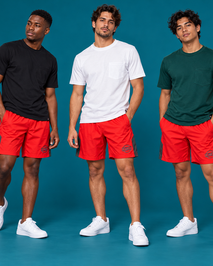 Comfort Active Shorts - Red/Grey
