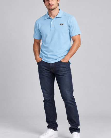 Classic Pique Golfer - Cloud Blue