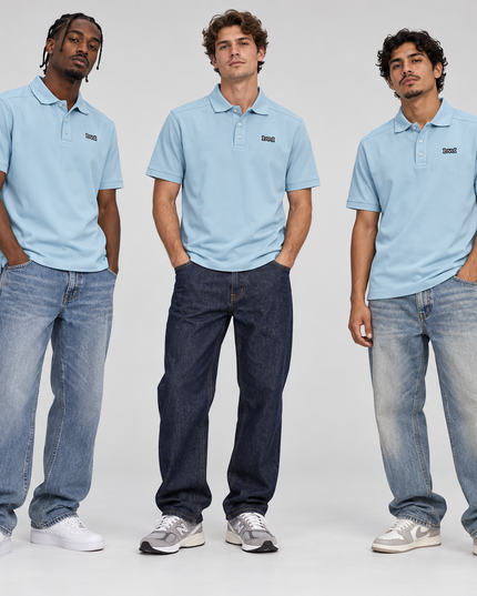 Classic Pique Golfer - Cloud Blue