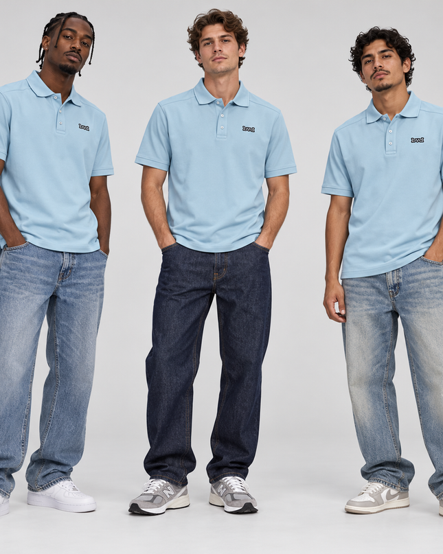 Classic Pique Golfer - Cloud Blue