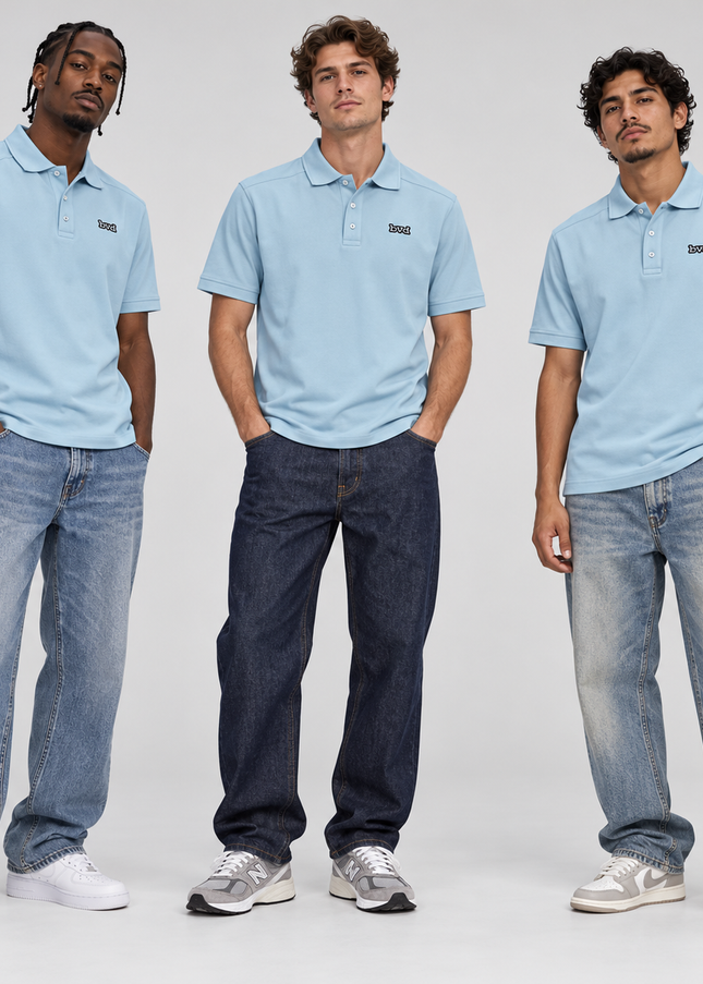 Classic Pique Golfer - Cloud Blue
