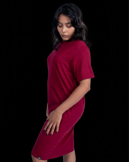 Classic Pocket T Dress - Maroon