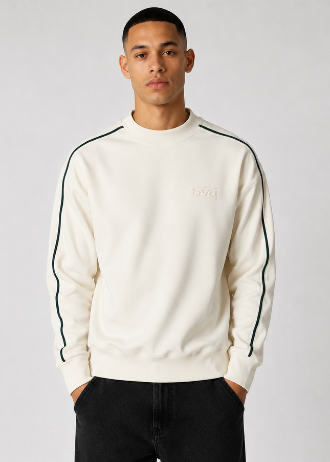 Signature Piping Crew - Cream Green