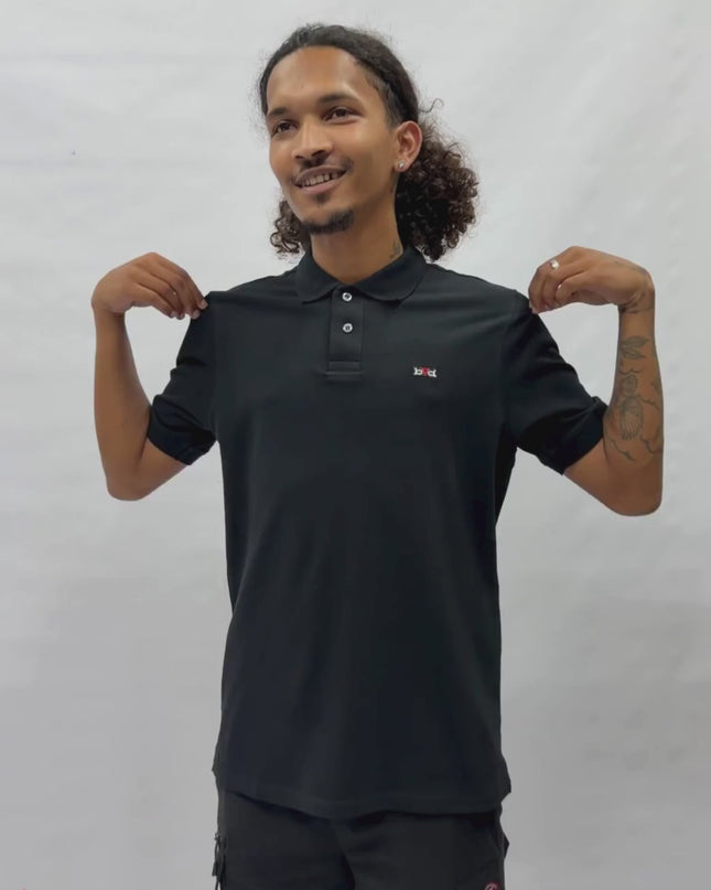 Pique Golfer Short Sleeve - Black