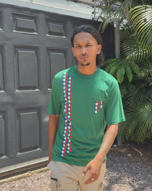 Designer Print Pocket T Short Sleeve - Forest